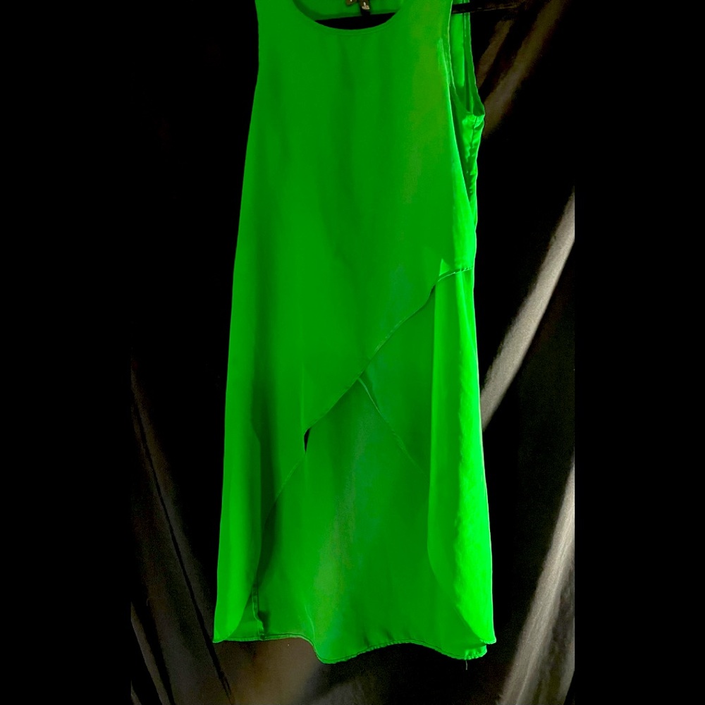 Sheer green hi low shirt!